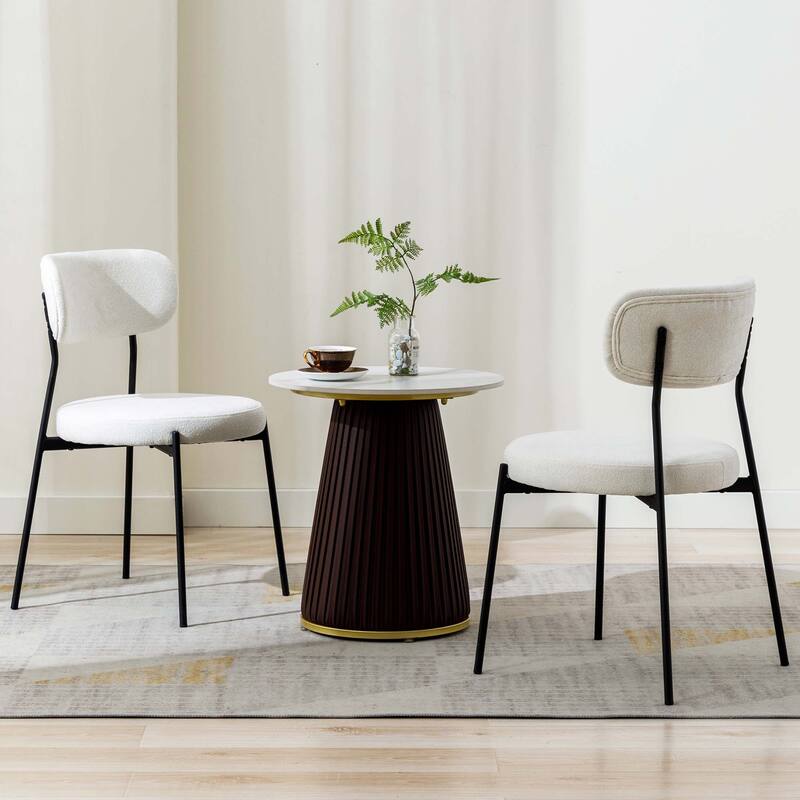 Textured Boucle 17.5" Seat Height Padded Dining Chairs