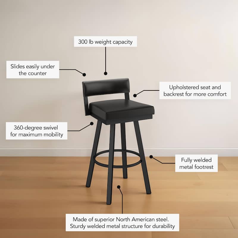 Amisco Travis Swivel Counter and Bar Stool