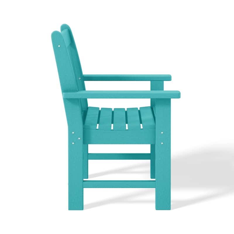 Polytrends Laguna Outdoor Patio 7-Piece Rectangular Table Garden Arm Chairs Dining Set