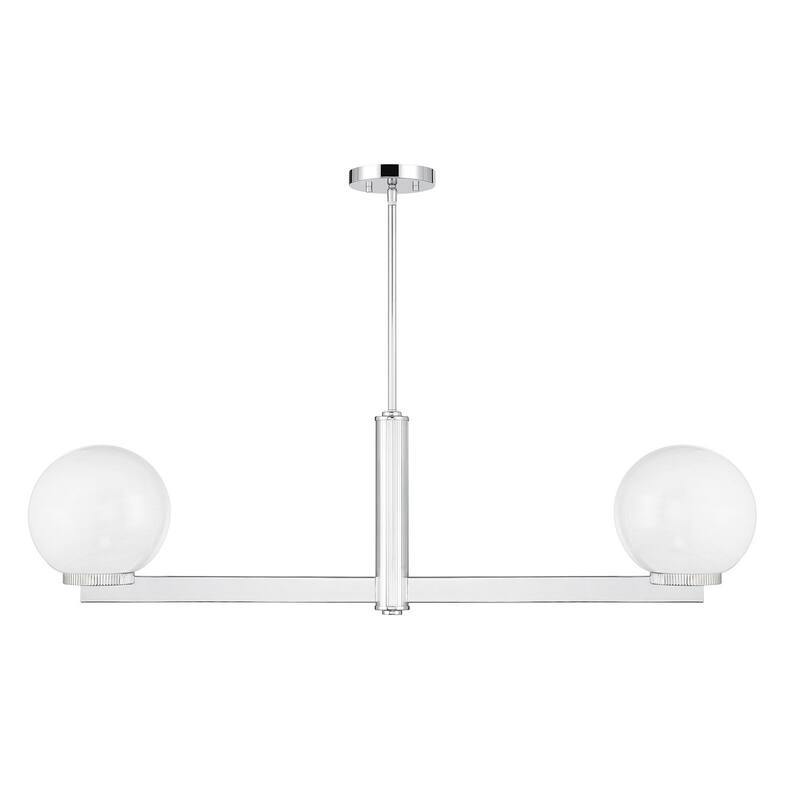 2-Light Linear Chandelier By Trade Winds - Chrome