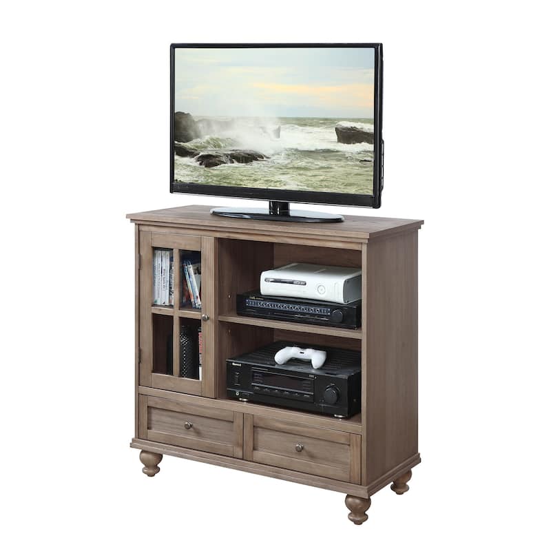 Convenience Concepts Tahoe Highboy 40" 2 Drawer TV Stand with Storage Cabinet and Shelves