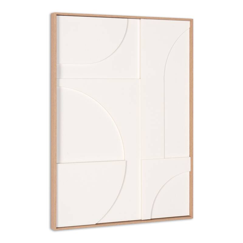 HomeRoots Modern Geo Shapes Brown Shadowbox Wall Art