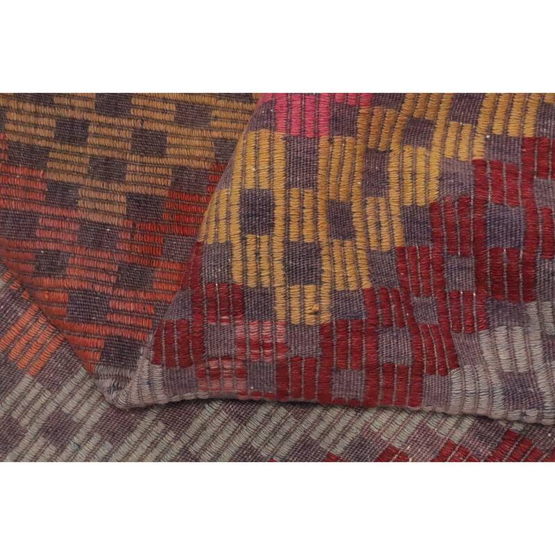 Hand Woven Oriental 100% Wool Carpet Southwestern Tribal Multi-Colored Kilim Area Rug - 9' 2'' X 5' 10''