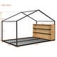 preview thumbnail 10 of 30, Metal PlayHouse Bed Frame with Shelves and LED Warm Lighting
