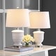 preview thumbnail 2 of 7, SAFAVIEH Lighting 24-inch Shoal White Table Lamp (Set of 2) - 14"x14"x23"