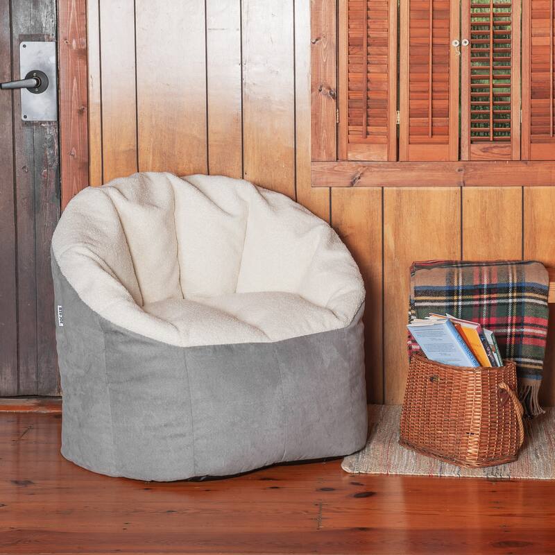 Big Joe Milano Oat Sherpa Vegan Suede Bean Bag Chair On Sale Bed Bath & Beyond 39203864