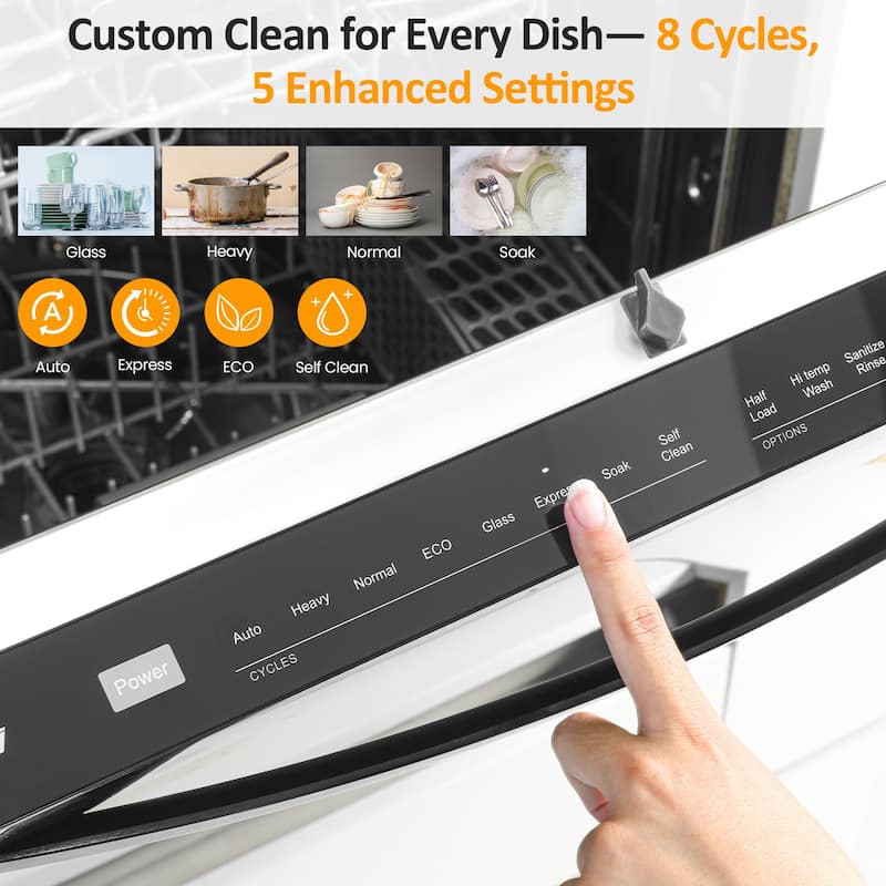Built-In Dishwasher, 14-16 Place Settings, 8 Wash Cycles