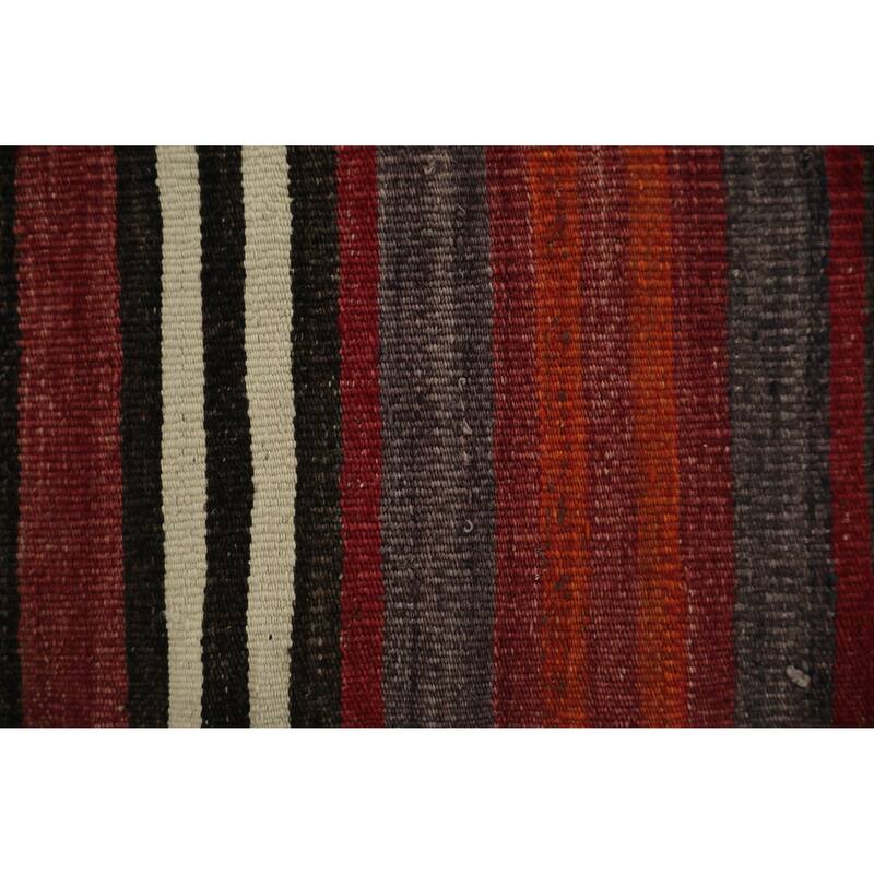 Hand Woven Oriental 100% Wool Carpet Southwestern Geometric Red Kilim Area Rug - 10' 2'' X 5' 0''