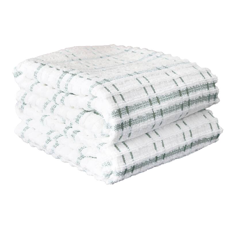 Ritz Royale Collection, Oversized Kitchen Towel Set, 2-Pack, Checked - Juniper
