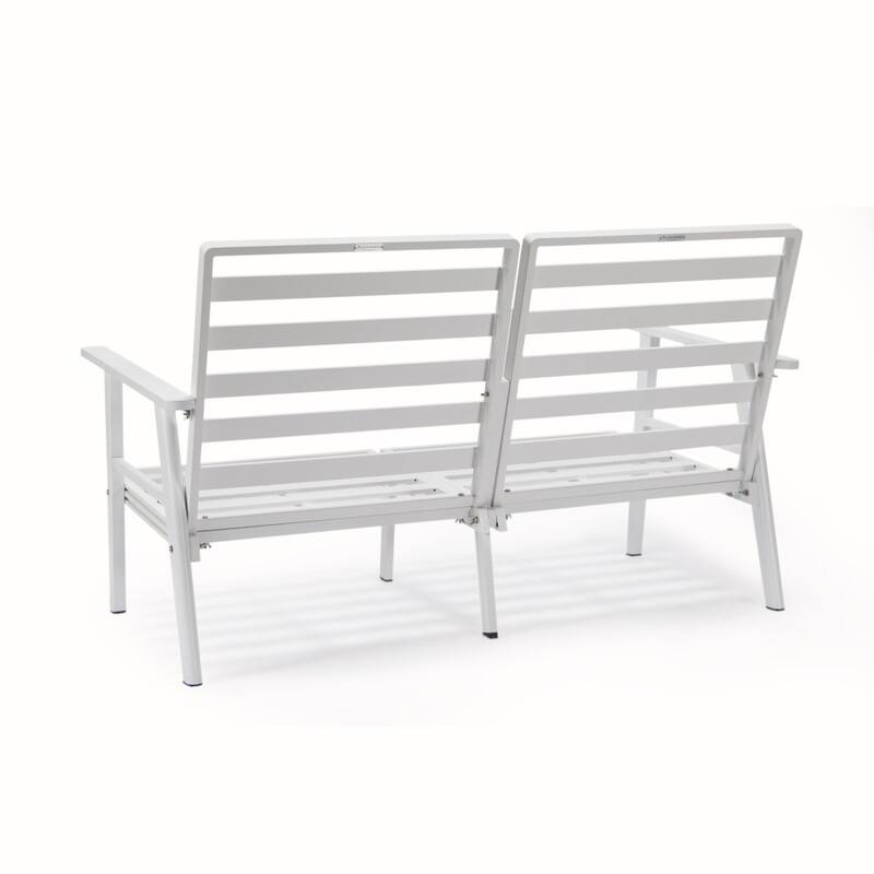 Walbrooke Polyester Upholstered Aluminum Frame Outdoor Loveseat with Powder-Coated Finish and Removable Cushion Covers - 56.69