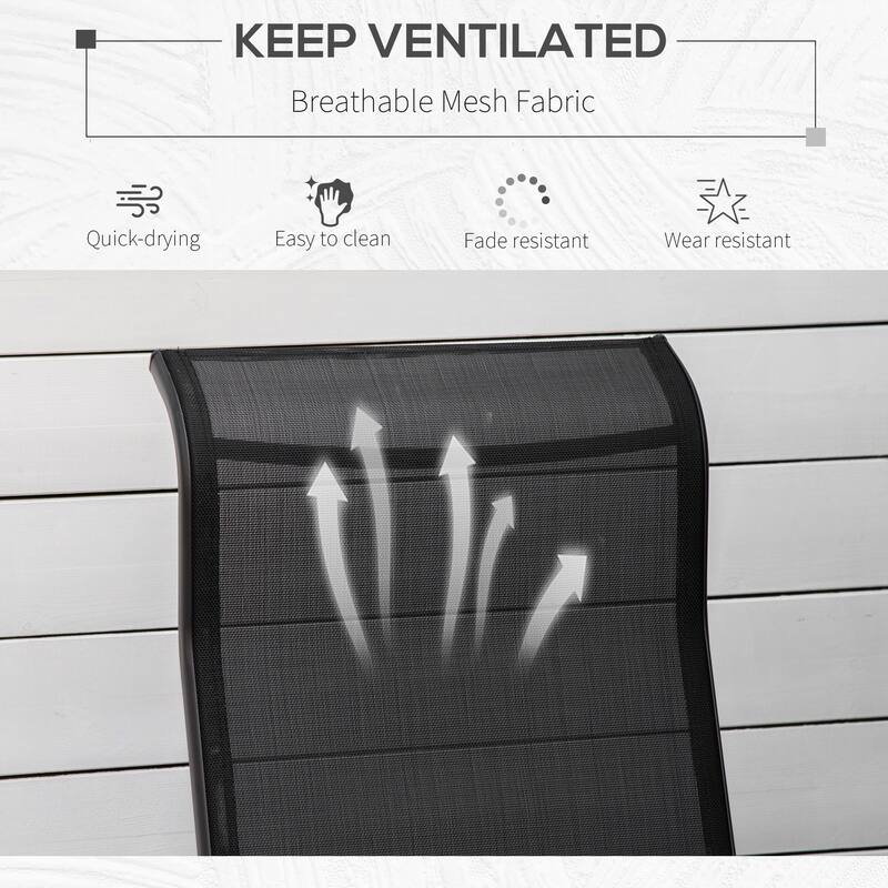 Outsunny Single Glider Patio Swing Rocking Chair with Breathable Mesh, Smooth Arms for Backyard, Garden, Lawn