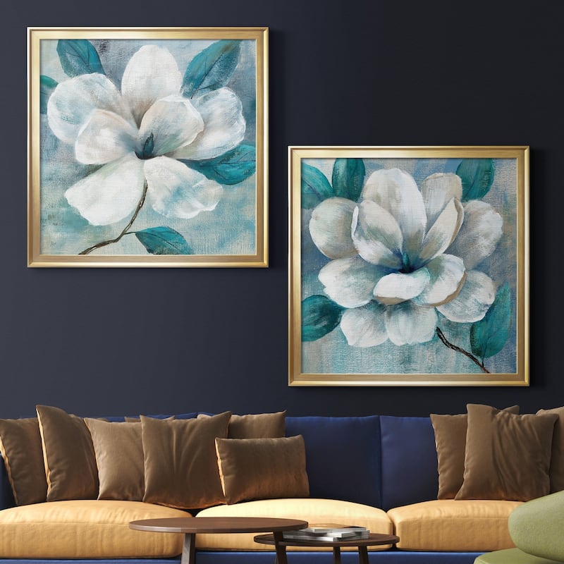 Teal Magnolia I Premium Framed Canvas - Ready to Hang