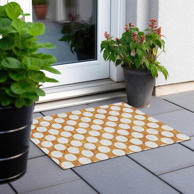Machine Washable Indoor/ Outdoor Chantille Modern Dots Rug