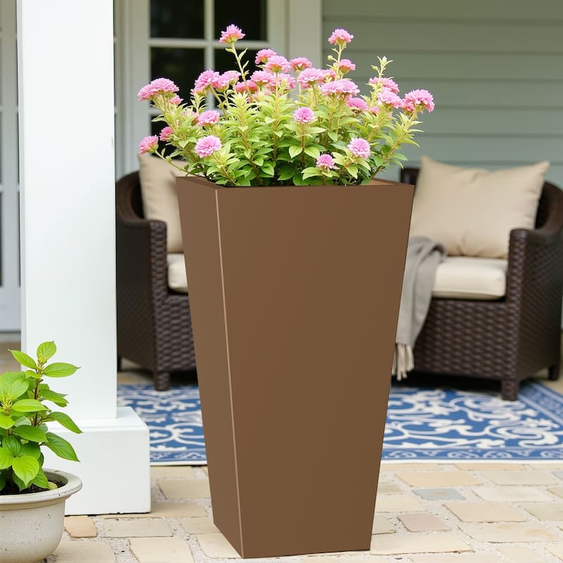 Dovelina Modern Tapered Metal Planter - Elevate Your Space, Indoors & Outdoors