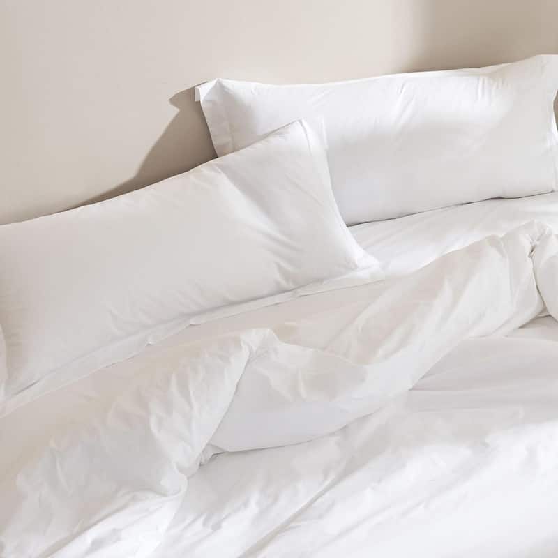 Sassi di Matera™ - Italy Made 100% Cotton Pillow Sham (2-Pack) - Classic Italian White - King
