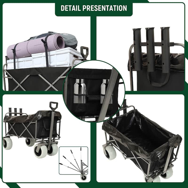 Fishing Cart with Rod Holder with Pneumatic Tires
