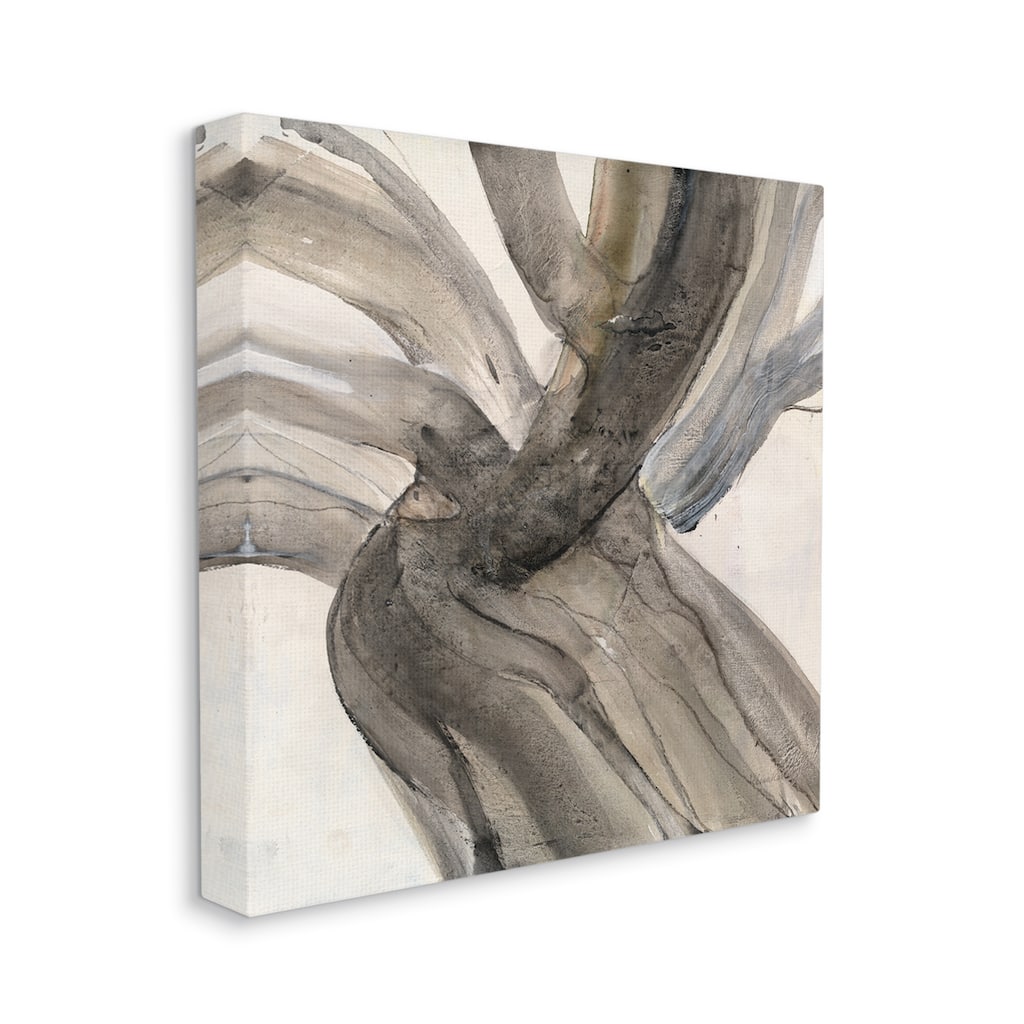 Stupell Curved Coastal Driftwood Abstraction Neutral Brown Canvas Wall Art