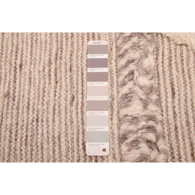 ECARPETGALLERY Hand-knotted Looma Taupe Wool Rug - 7'8 x 10'1