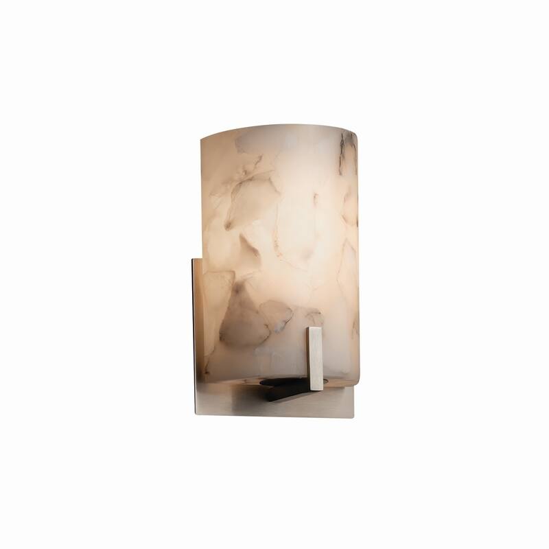 Justice Design Alabaster Rocks Century 1-light Brushed Nickel ADA Wall Sconce