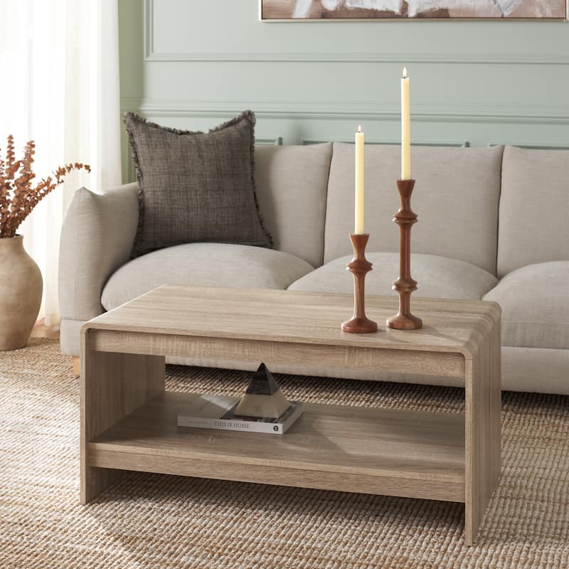 SAFAVIEH Home Arsenio Coffee Table - 39"W x 22"D x 22"H - Light Cream