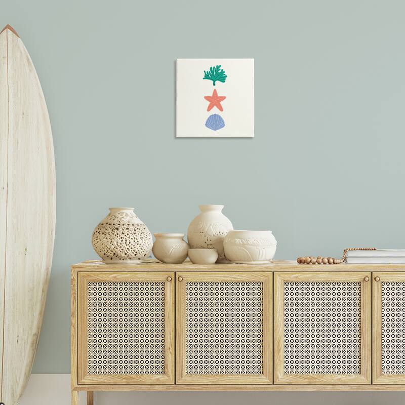 Stupell Coral & Sea Life Minimal Canvas Wall Art Design By Sazerelli Designs