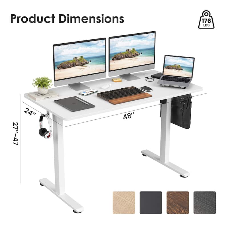 Electric Standing Adjustable Height Sit Stand Home Office Desk w/ Splice Board