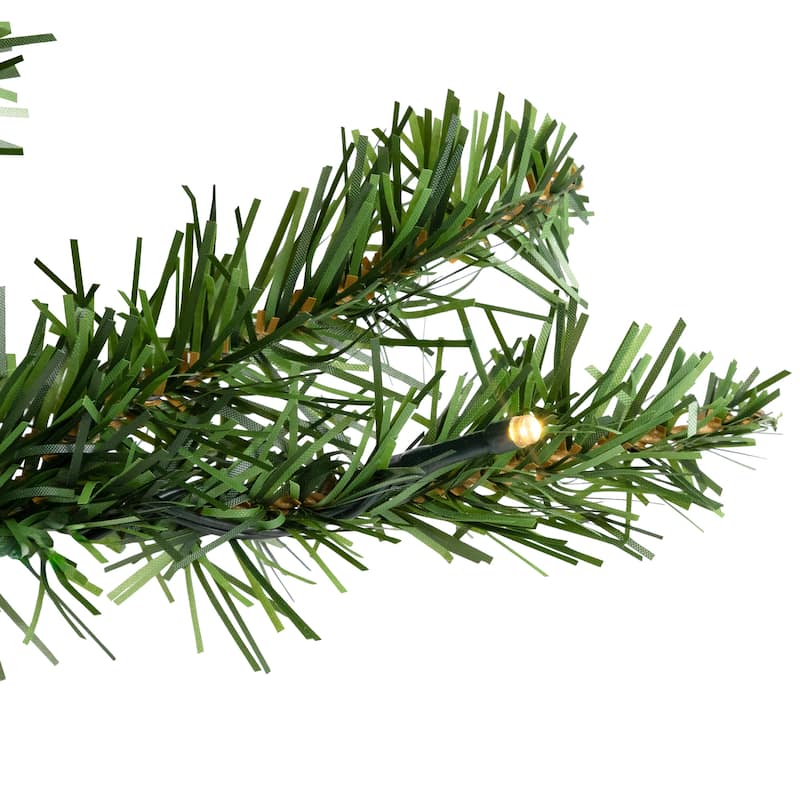 3' Green Medium Canadian Pine Artificial Tree Clear White LED - 3 Foot