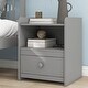 preview thumbnail 5 of 5, Grey Full Size Platform Bed with Slatted Headboard, Footboard, and Nightstand - Elegant Solution for Kids, Teens, and Adults