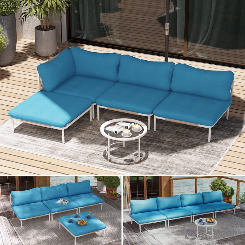 Pellebant Outdoor Sectional Sofa Patio Conversation Seating Set