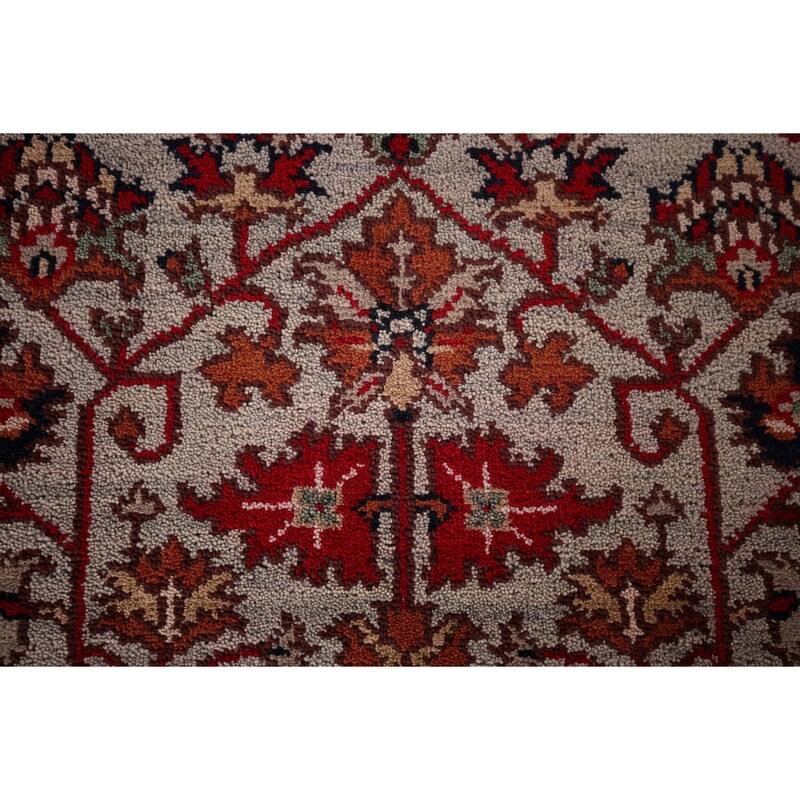 Heriz Serapi Oriental Accent Rug Handmade Wool Carpet - 4'0" X 5'11"