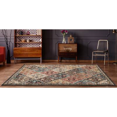 Porch & Den Stice Distressed Floral Trellis Pattern Area Rug
