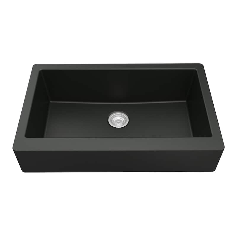 Karran Retrofit Farmhouse Quartz Single Bowl Kitchen Sink Kit