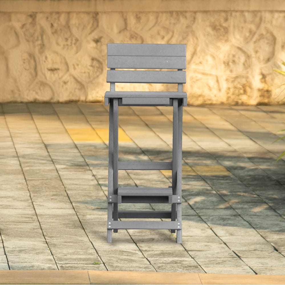Harbor Point Fully Assembled All-Weather Recycled HDPE Outdoor Folding Bar Stool
