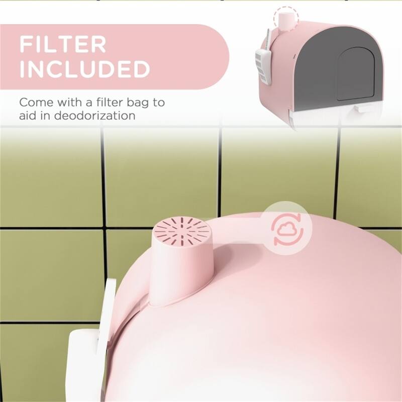 Fully Enclosed Cat Litter Box - 17" L x 17.25" W x 18.5" H