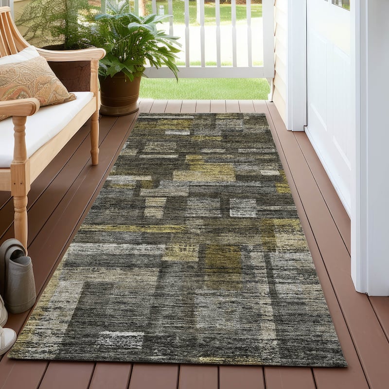 Machine Washable Indoor/ Outdoor Contemporary Chantille Rug