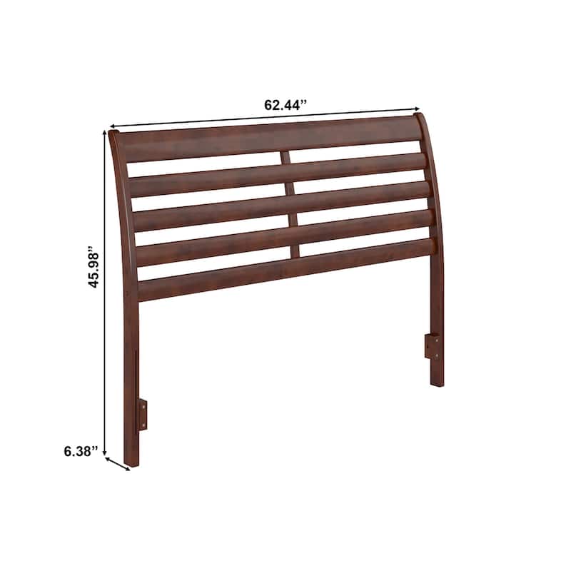 Solid Wood Headboard - Gothic Grace Design, USB Charger, Walnut Finish, Twin Queen King Size