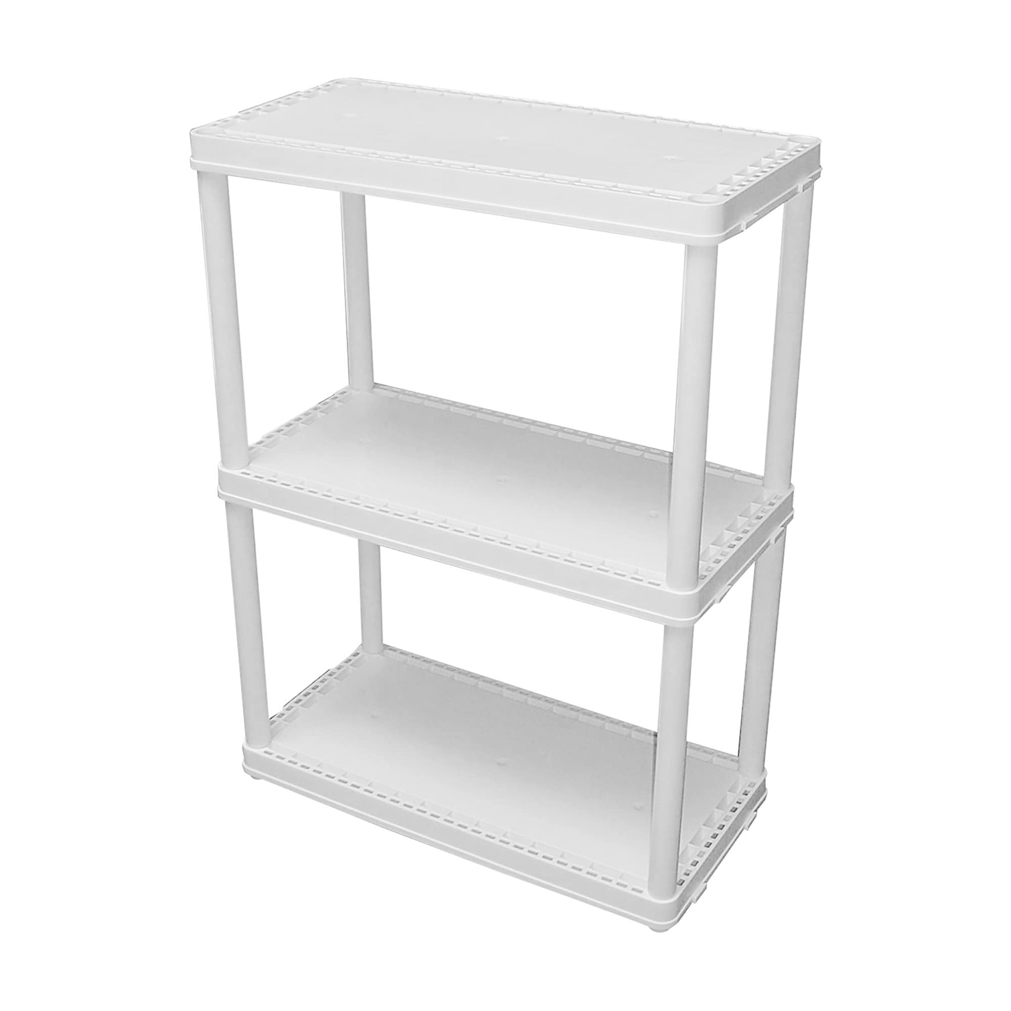 Gracious Living Multipurpose 4 Shelf Fixed Height Solid Plastic