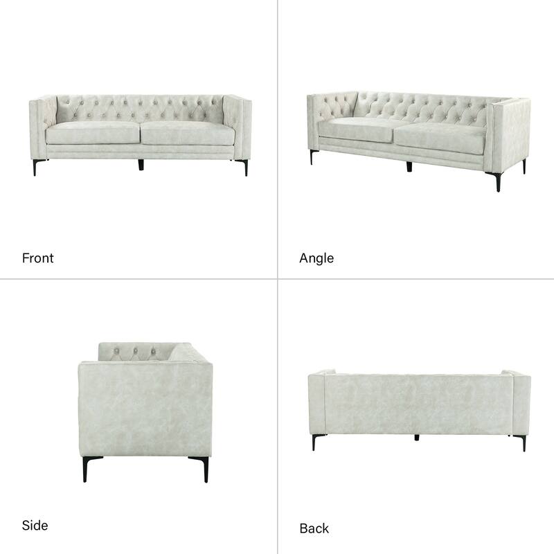 Ipiutak Modern 2 - Piece Upholstered Button-tufted Sectional with Storage Ottoman
