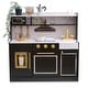 preview thumbnail 27 of 40, Teamson Kids Wooden Pretend Play Kitchen Toy Set with Stove, Sink, Oven, and 15 pcs Accessories for Kid and Toddlers Black