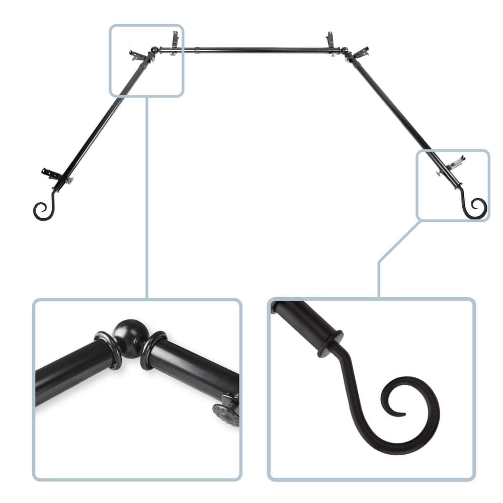 InStyleDesign Curve 13/16" Bay curtain rod 20"-36", 38"-72"