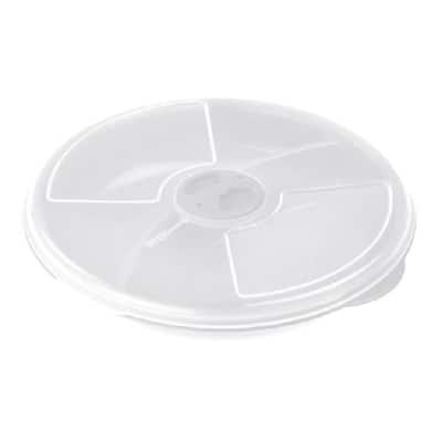 YBM Home Two Compartment Microwave Tray with Cover