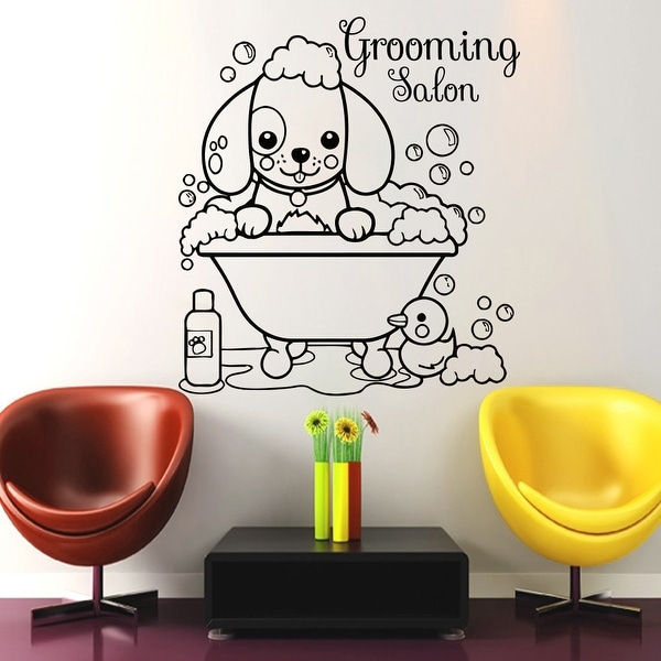 Vet Shop Wall Decal, Dog Grooming Salon Vinyl Sticker, Dog Grooming Wall Decal, Dog Art, Puppy Pet Shop Decal. Opens flyout.