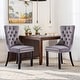 preview thumbnail 18 of 55, Set of 2 Modern Glam Velvet Dining Chairs - Armless TuftedAccent Side Chairs with Nailhead Trim & Ring Handle