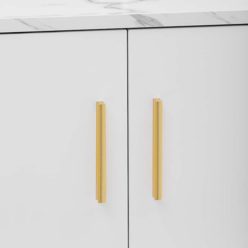 TV Stand with 2 Cabinets and Open Compartment