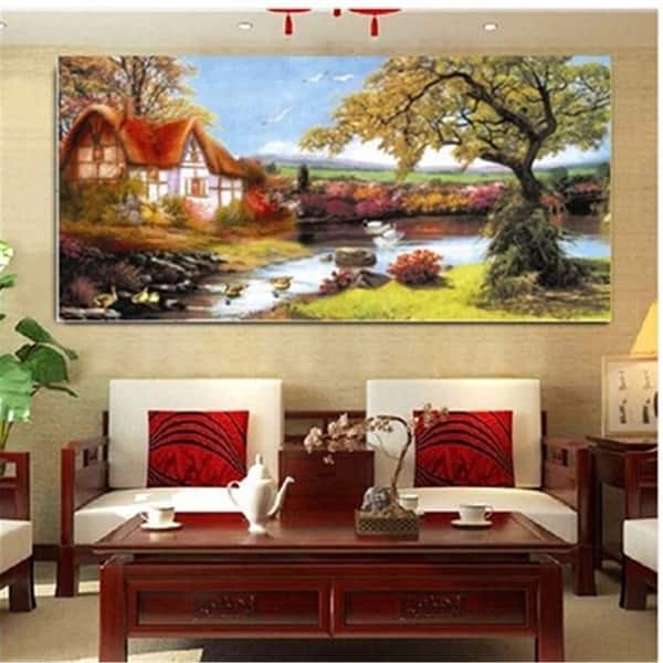 Shop The New Round Diamond Diamond Embroidery Living Room Lodge 5d
