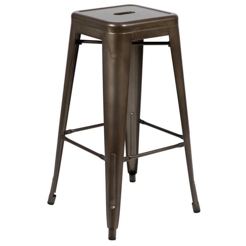 Metal 30-inch High Indoor Stackable Bar Stool (Set of 4)