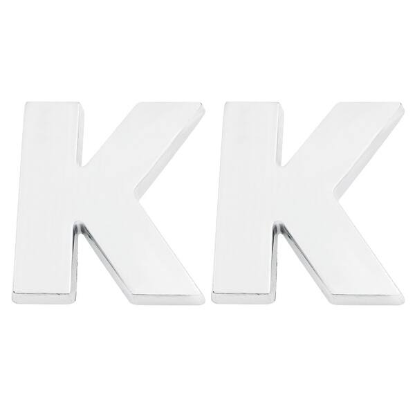 Shop 2 Pcs Adhesive Plastic Letter K Auto Car 3d Emblem Badge Ornament Silver Tone Overstock 18322103