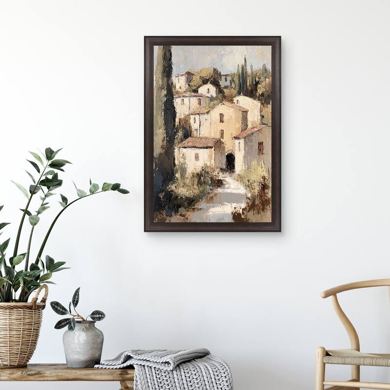 Masterpiece Art Gallery| Stacked Village by Petals Prints Design - Framed Canvas Art Print