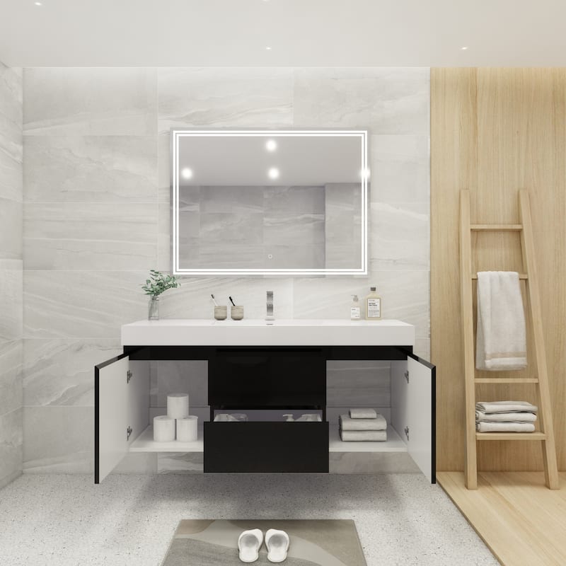 Baillie 60'' Wall-Mounted Vanity with Single Reinforced Acrylic Sink