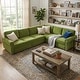 preview thumbnail 101 of 109, Homy Casa Chenille Sleeper Sectional Sofa with Pull-Out Bed